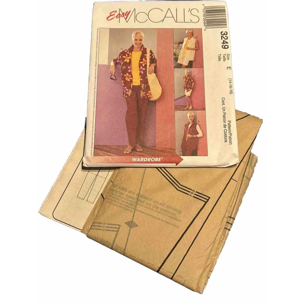 McCalls‎ 3249 Sewing Pattern NEW UNCUT Shirt Pants Top Shorts Size 14 16 18